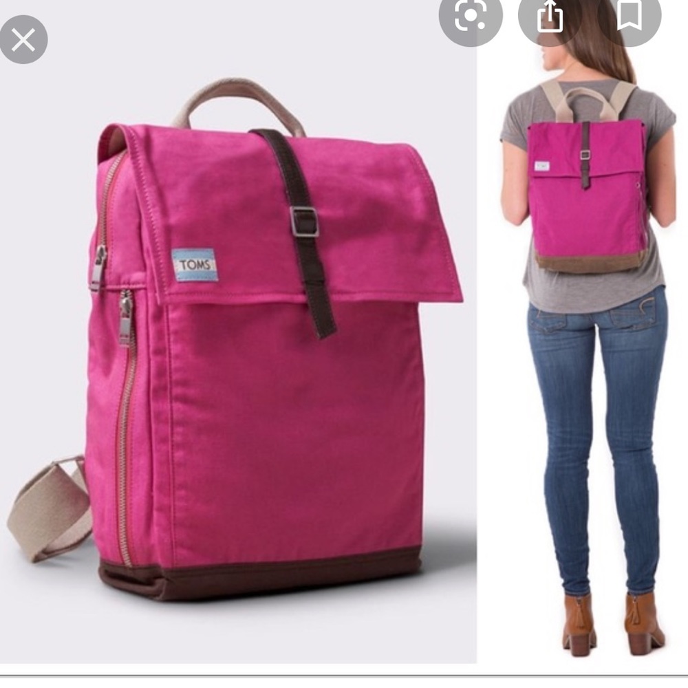 Toms hot pink backpack